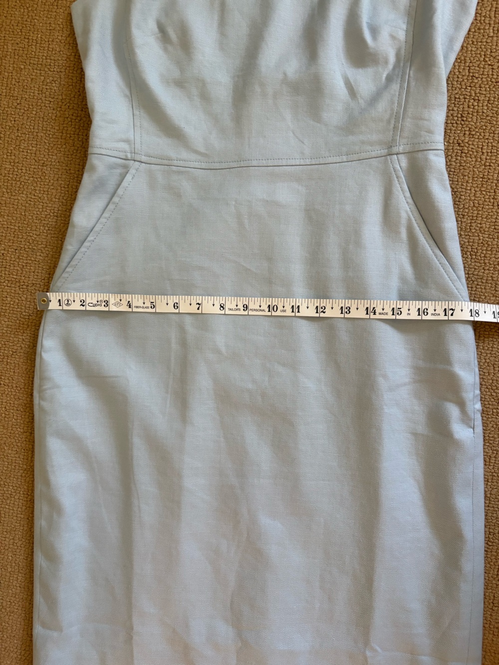 NWT J. Crew Resume Dress in Stretch Linen Blend. Light Blue  Sheath Dress, S 4 - Picture 8 of 9